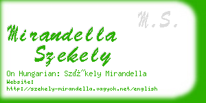mirandella szekely business card